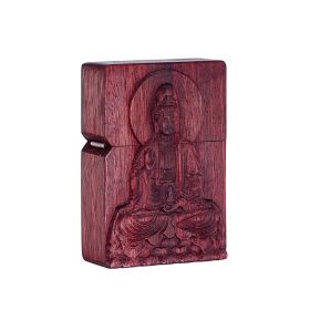 Boss Sandalwood Series Kerosene Lighter Brocade Box Packaging High-end Gift Lighter Factory Wholesale (Option: Rosewood Guanyin-No Oil)